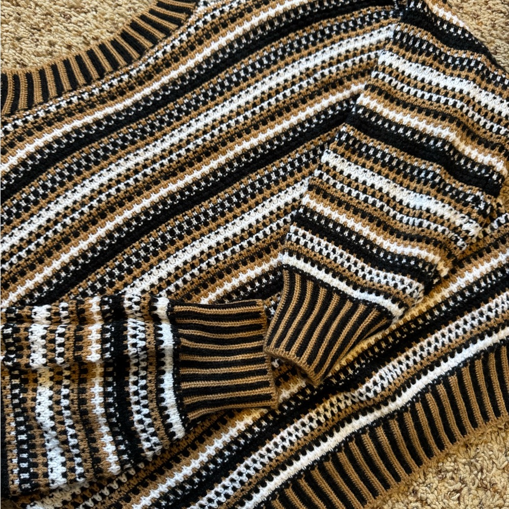 SHEIN Black and Brown Striped Sweater - Picture 2 of 4